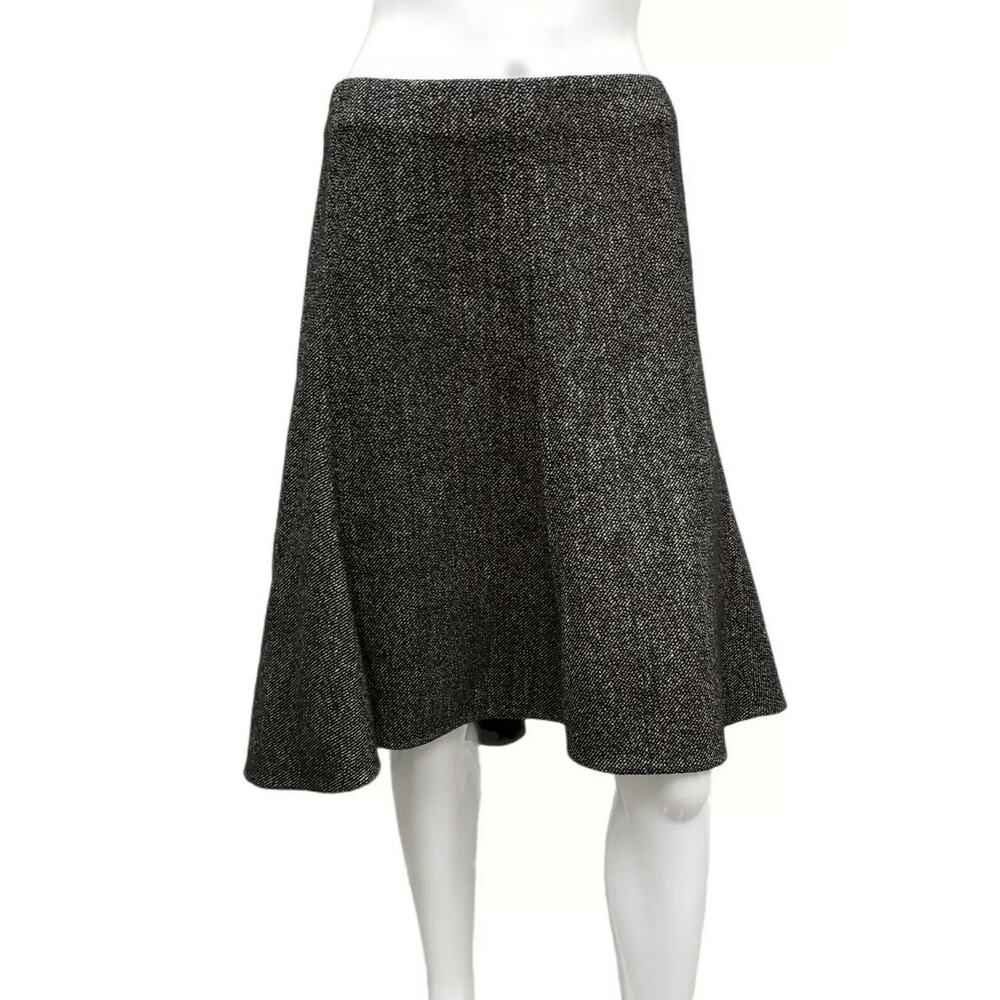 $1400 CELINE Gray Wool Knee-Length Short Asymmetric A-Line Skirt Size 40 US 6